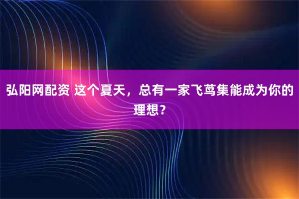弘阳网配资 这个夏天，总有一家飞茑集能成为你的理想？